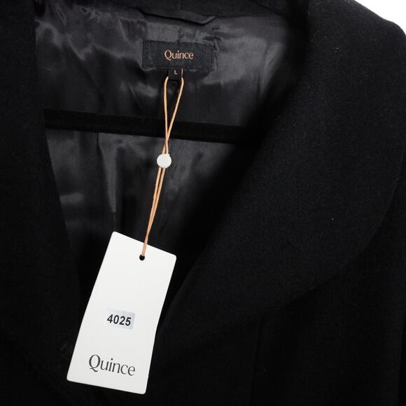 New Quince Women's Mod Italian Wool Cocoon Coat Preppy Black $170 Large 4025 - Picture 11 of 12